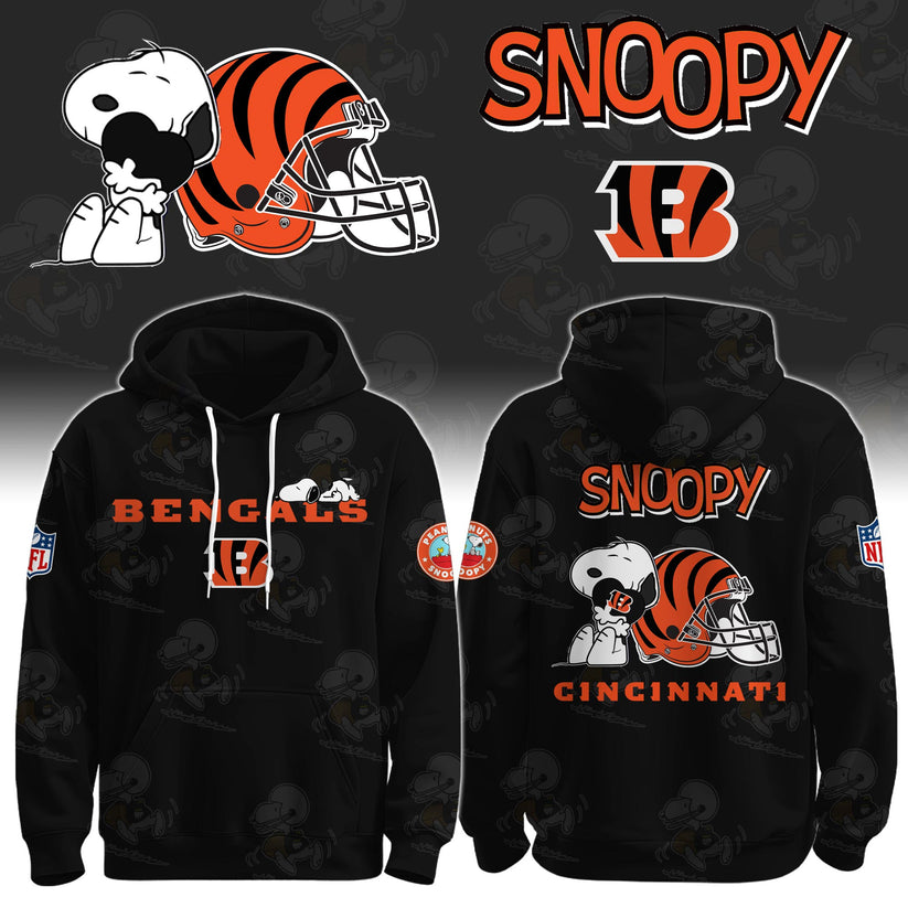 LIMITED EDITION - NEW CUSTOMIZED NFL16 CCB CINCINNATI BENGALS & SNOOPY UNISEX T-SHIRT, POLO, HOODIE & JACKETS