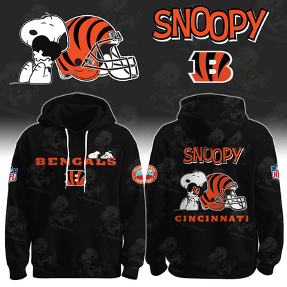 LIMITED EDITION - NEW CUSTOMIZED NFL16 CCB CINCINNATI BENGALS & SNOOPY UNISEX T-SHIRT, POLO, HOODIE & JACKETS
