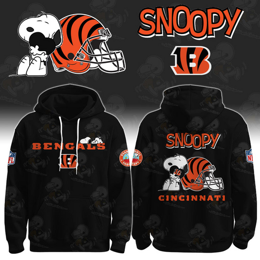 LIMITED EDITION - NEW CUSTOMIZED NFL16 CCB CINCINNATI BENGALS & SNOOPY UNISEX T-SHIRT, POLO, HOODIE & JACKETS