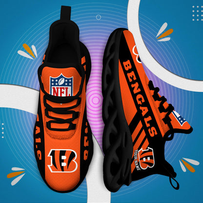 LIMITED EDITION - NEW CUSTOMIZED NFL16 CCB CINCINNATI BENGALS UNISEX MAX SOUL SHOES
