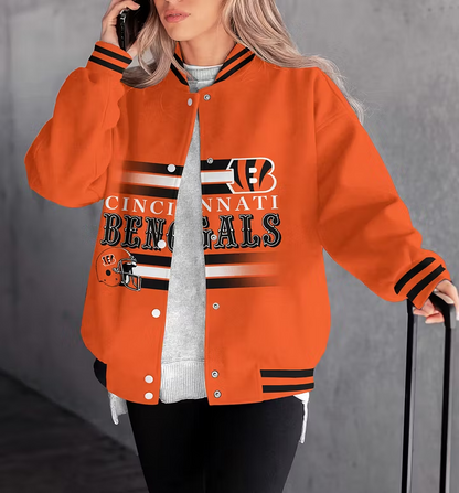LIMITED EDITION - NEW CUSTOMIZED NFL16 CCB CINCINNATI BENGALS SATIN VARSITY & BASEBALL JACKET