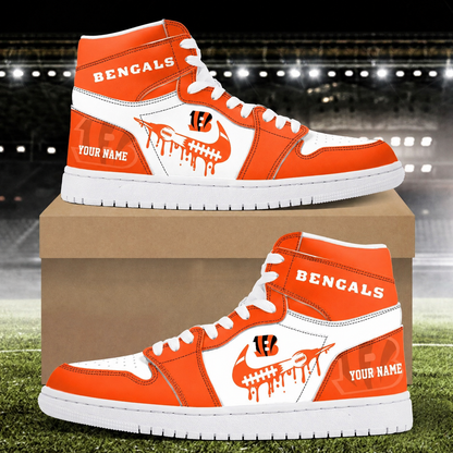 LIMITED EDITION - NEW CUSTOMIZED NFL16 CCB CINCINNATI BENGALS AIR JORDAN SNEAKERS