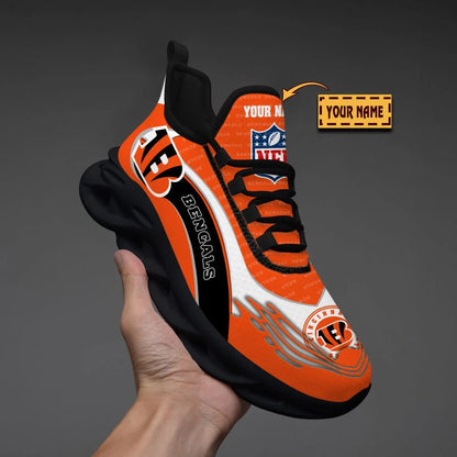 LIMITED EDITION - NEW CUSTOMIZED NFL16 CCB CINCINNATI BENGALS UNISEX MAX SOUL SHOES