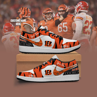 [SPECIAL OFFER] NEW CUSTOMIZED NFL16 CCB CINCINNATI BENGALS AIR JORDAN LOW SHOES