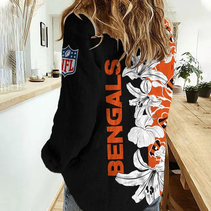 [SPECIAL OFFER] NEW CUSTOMIZED NFL16 CCB CINCINNATI BENGALS WOMEN CASUAL SHIRT FOR FAN