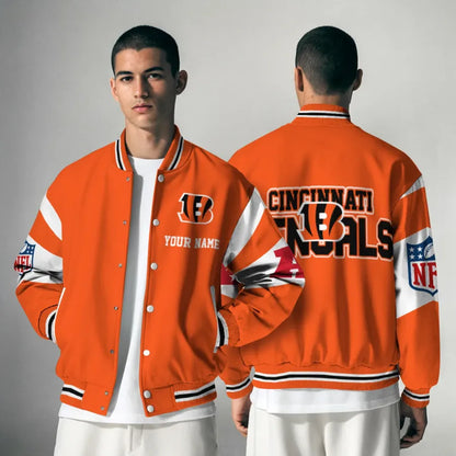 [HOT DEAL] NEW CUSTOMIZED NFL16 CCB CINCINNATI BENGALS SATIN VARSITY & BASEBALL JACKET