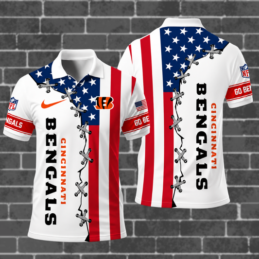 [SPECIAL OFFER] NEW CUSTOMIZED NFL16 CCB CINCINNATI BENGALS POLO SHIRT