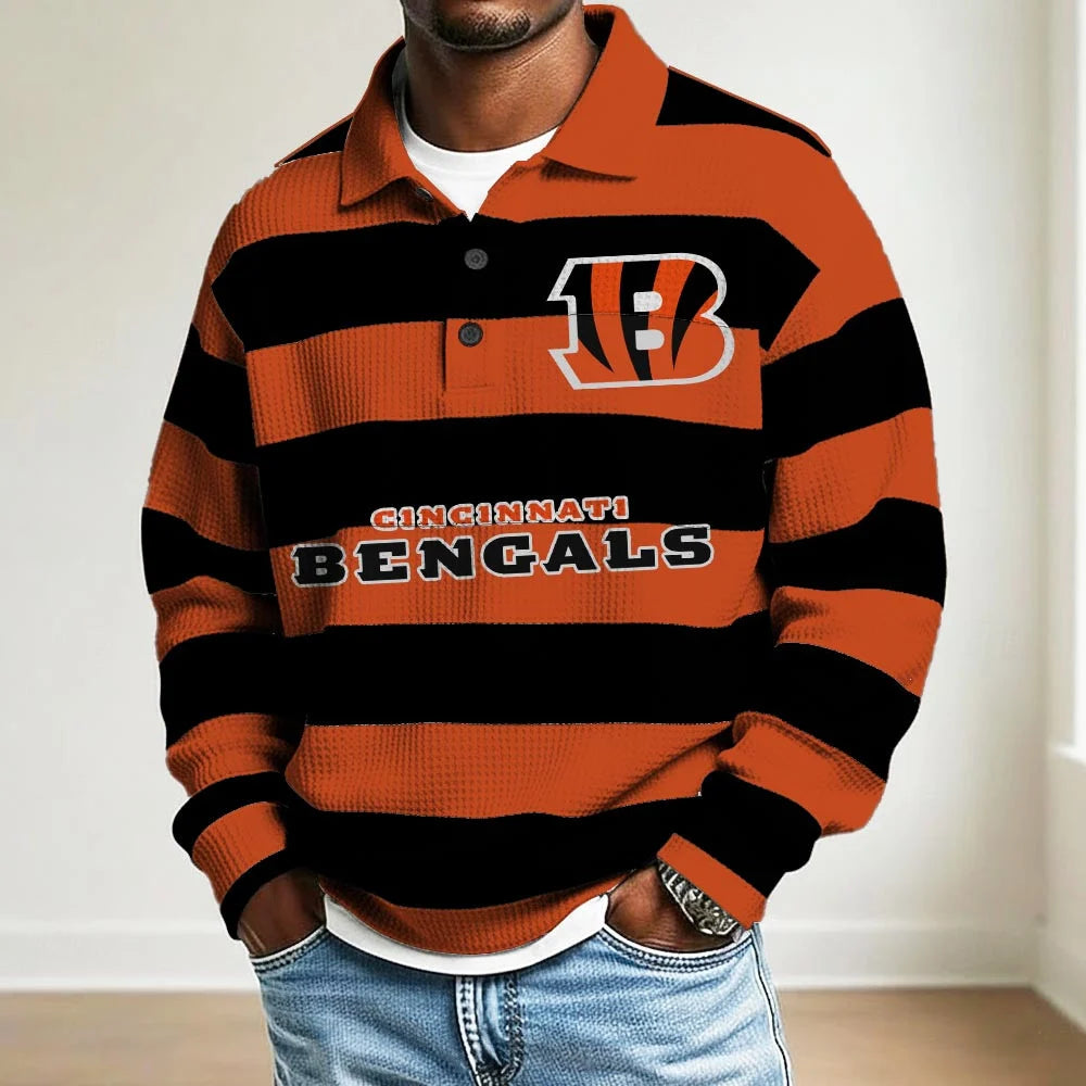 LIMITED EDITION - NEW CUSTOMIZED NFL16 CC BENGALS MEN LONG SLEEVE POLO SHIRT