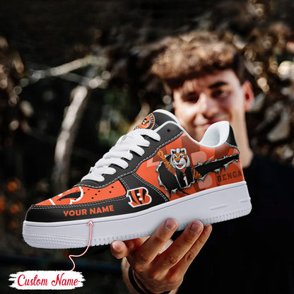 LIMITED EDITION - NEW CUSTOMIZED NFL16 CCB CINCINNATI BENGALS AF1 SNEAKERS