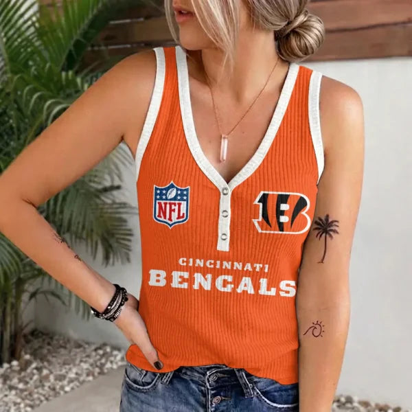 [SPECIAL OFFER] NEW CUSTOMIZED NFL16 CCB CINCINNATI BENGALS WOMEN'S V-NECK TANK TOP