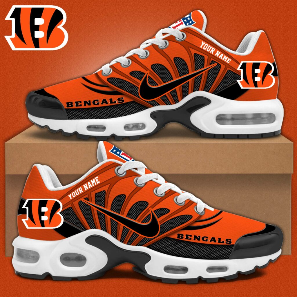 LIMITED EDITION - NEW CUSTOMIZED NFL16 CCB CINCINNATI BENGALS AIR MAX PLUS SNEAKERS