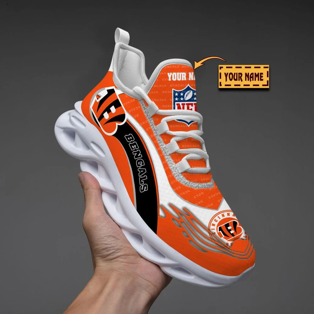 LIMITED EDITION - NEW CUSTOMIZED NFL16 CCB CINCINNATI BENGALS UNISEX MAX SOUL SHOES