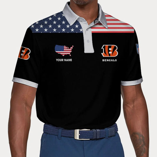 LIMITED EDITION - NEW CUSTOMIZED NFL16 CCB CINCINNATI BENGALS POLO SHIRT