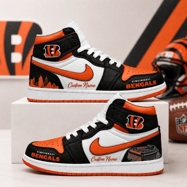 [SPECIAL OFFER] NEW CUSTOMIZED NFL16 CCB CINCINNATI BENGALS AIR JORDAN 1
