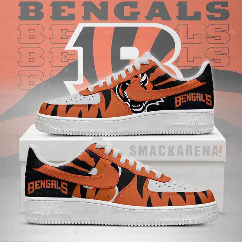 LIMITED EDITION - NEW CUSTOMIZED NFL16 CCB CC BENGALS AF1 SNEAKERS