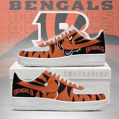 LIMITED EDITION - NEW CUSTOMIZED NFL16 CCB CC BENGALS AF1 SNEAKERS