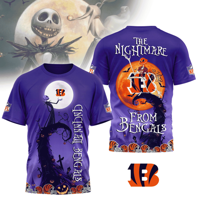 [SPECIAL OFFER] NEW CUSTOMIZED NFL16 CCB CINCINNATI BENGALS HALLOWEEN THE NIGHTMARE APPAREL