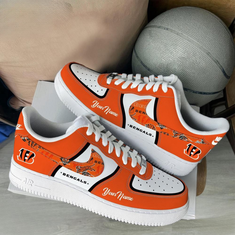 LIMITED EDITION - NEW CUSTOMIZED NFL16 CCB CINCINNATI BENGALS AF1 SNEAKERS