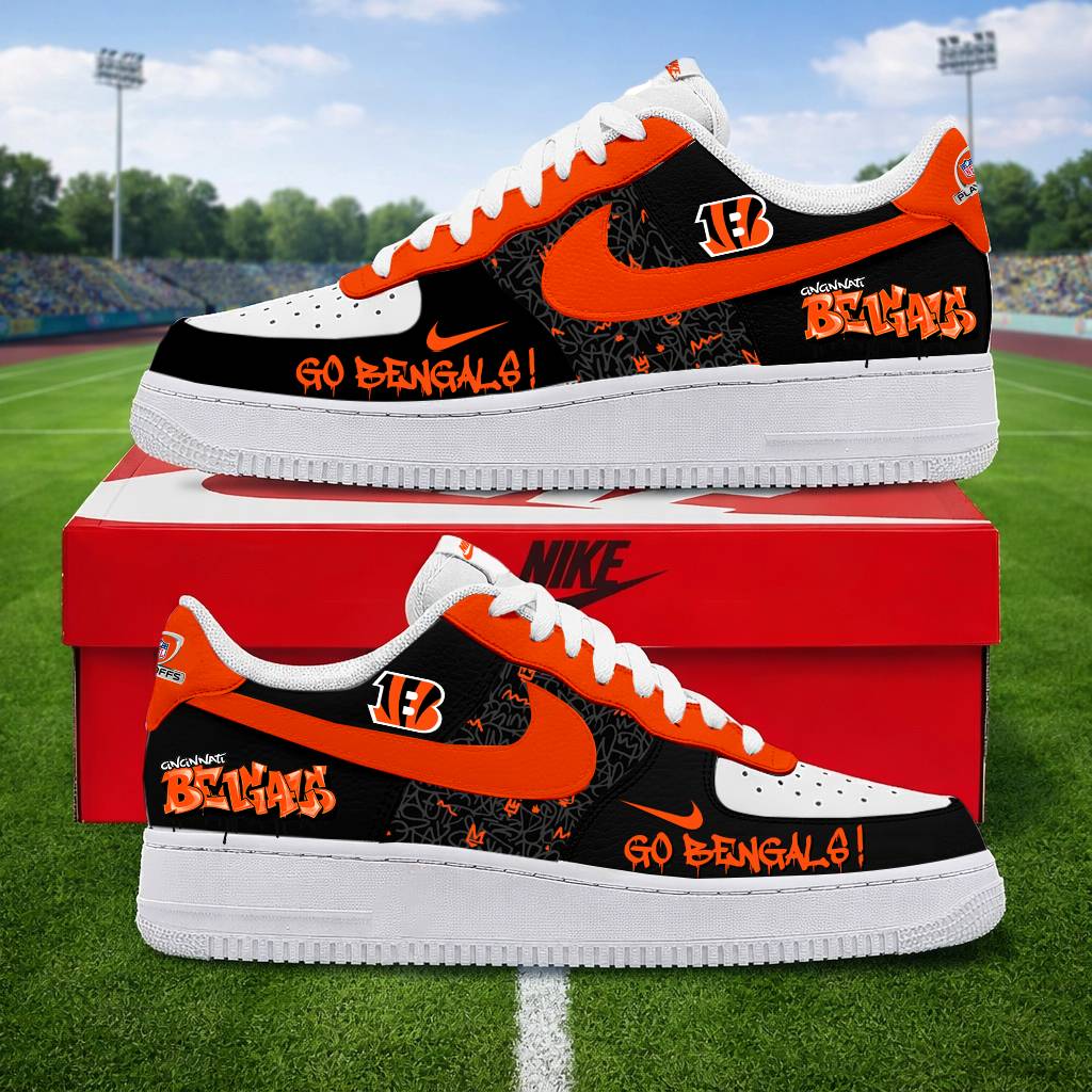 LIMITED EDITION - NEW CUSTOMIZED NFL16 CCB CINCINNATI BENGALS AF1 SNEAKERS