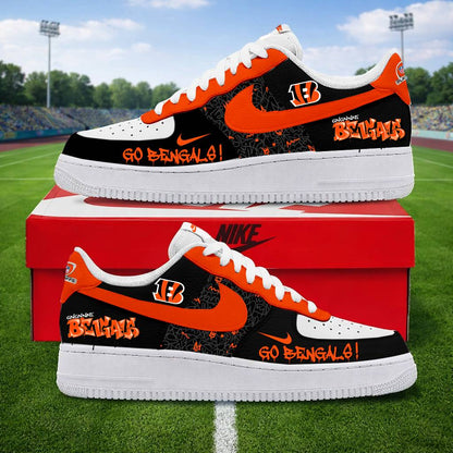LIMITED EDITION - NEW CUSTOMIZED NFL16 CCB CINCINNATI BENGALS AF1 SNEAKERS
