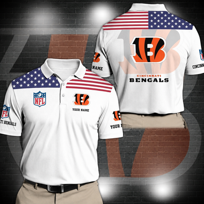 LIMITED EDITION - NEW CUSTOMIZED NFL16 CCB CINCINNATI BENGALS POLO SHIRT