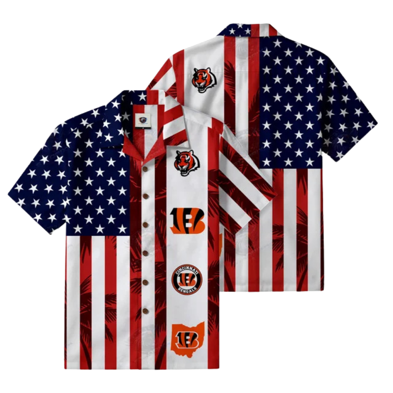 LIMITED EDITION - NEW CUSTOMIZED NFL16 CCB CINCINNATI BENGALS PATRIOTIC 250 USA HAWAIIAN SHIRT