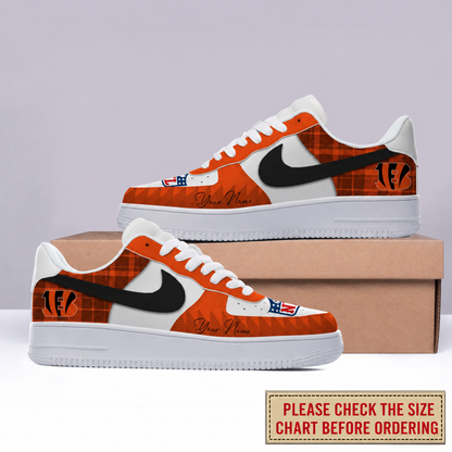 LIMITED EDITION - NEW CUSTOMIZED NFL16 CCB CINCINNATI BENGALS AF1 SHOES