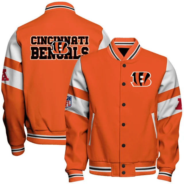 LIMITED EDITION - NEW CUSTOMIZED NFL16 CCB CINCINNATI BENGALS SATIN VARSITY & BASEBALL JACKET
