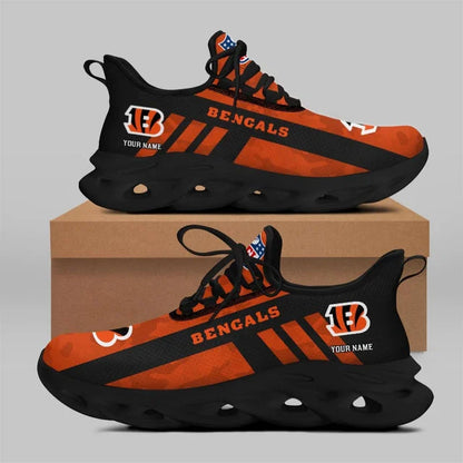 LIMITED EDITION - NEW CUSTOMIZED NFL16 CCB CINCINNATI BENGALS UNISEX MAX SOUL SHOES