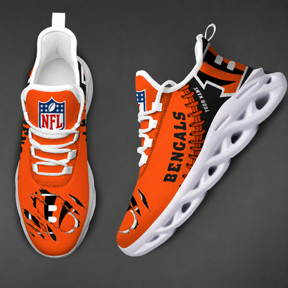LIMITED EDITION - NEW CUSTOMIZED NFL16 CCB CINCINNATI BENGALS UNISEX MAX SOUL SHOES