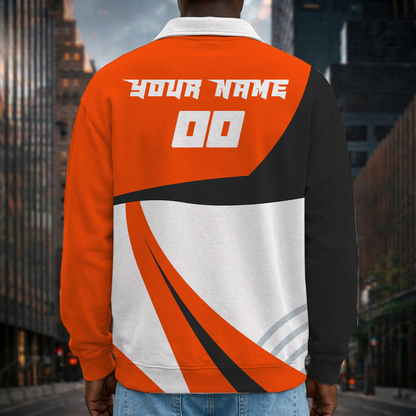 [SPECIAL OFFER] NEW CUSTOMIZED NFL16 CCB CINCINNATI BENGALS LONG SLEEVE POLO SHIRT