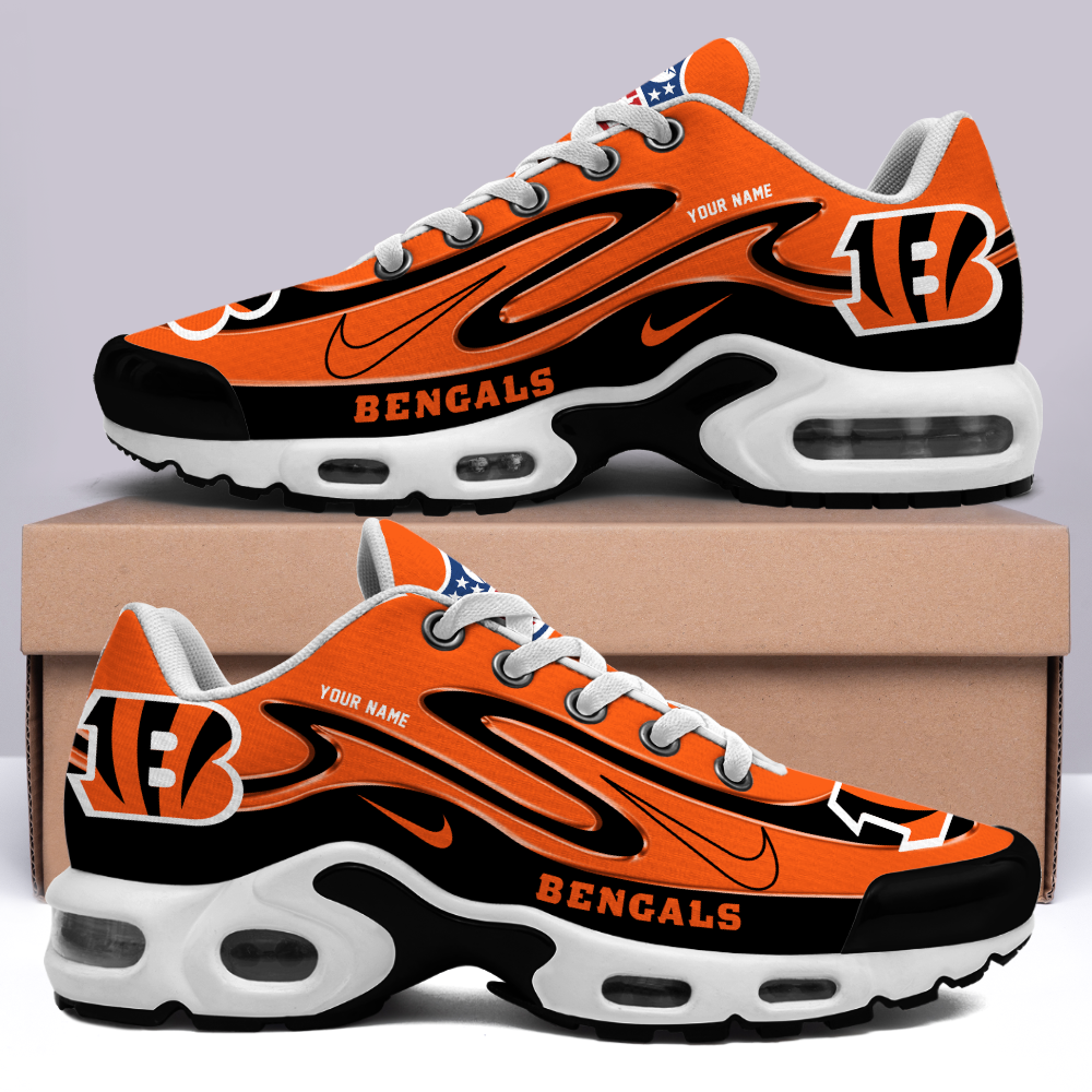 LIMITED EDITION - NEW CUSTOMIZED NFL16 CCB CINCINNATI BENGALS AIR MAX PLUS SNEAKERS