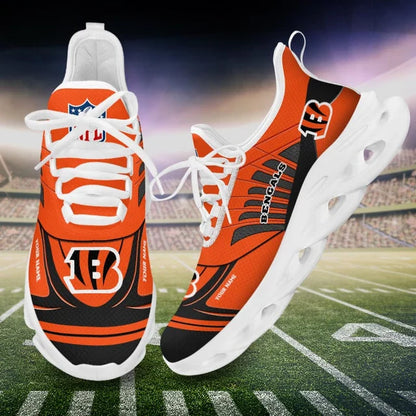 LIMITED EDITION - NEW CUSTOMIZED NFL16 CCB CINCINNATI BENGALS UNISEX MAX SOUL SHOES
