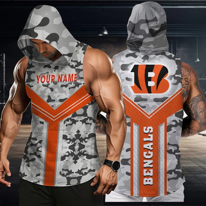 LIMITED EDITION - NEW CUSTOMIZED NFL16 CCB CINCINNATI BENGALS HOODED TANK TOP
