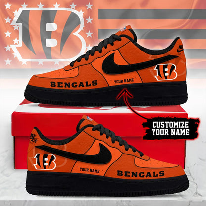 LIMITED EDITION - NEW CUSTOMIZED NFL16 CCB CC BENGALS AF1 SNEAKERS