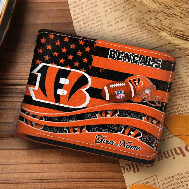 [SPECIAL OFFER] NEW CUSTOMIZED NFL16 CCB CINCINNATI BENGALS LEATHER WALLET