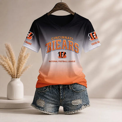 LIMITED EDITION - NEW CUSTOMIZED NFL16 CCB CC BENGALS V-NECK FEMALE SHIRT