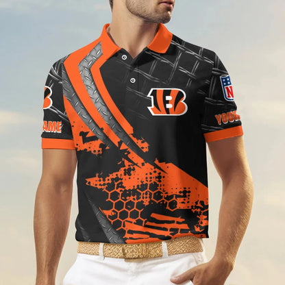 LIMITED EDITION - NEW CUSTOMIZED NFL16 CCB CINCINNATI BENGALS POLO SHIRT