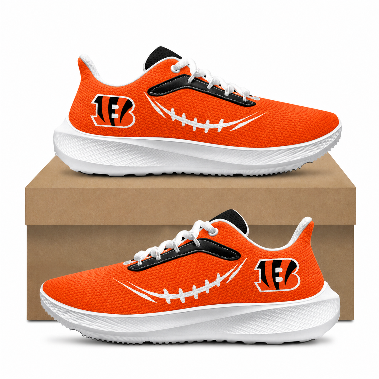 [SPECIAL OFFER] NEW CUSTOMIZED NFL16 CCB CINCINNATI BENGALS ROAD RUNNING SHOES