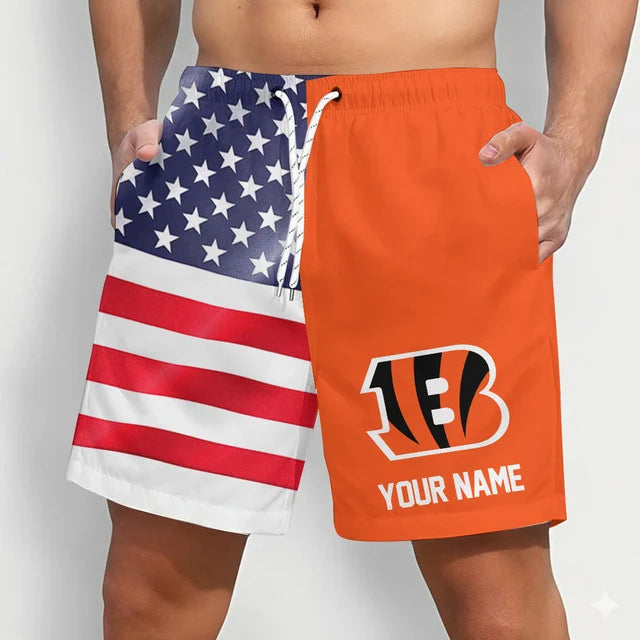 LIMITED EDITION - NEW CUSTOMIZED NFL16 CCB CINCINNATI BENGALS SHORT PANTS