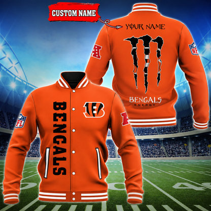 LIMITED EDITION - NEW CUSTOMIZED NFL16 CCB CINCINNATI BENGALS SATIN VARSITY & BASEBALL JACKET