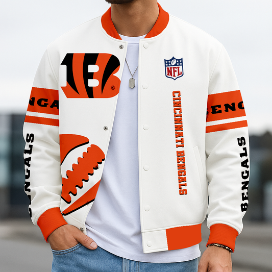 LIMITED EDITION - NEW CUSTOMIZED NFL16 CCB CINCINNATI BENGALS BASEBALL JACKET