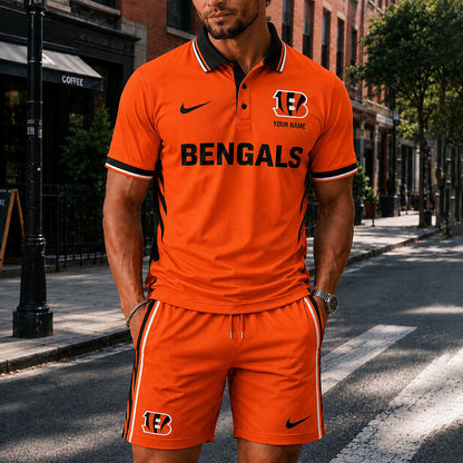 [SPECIAL OFFER] NEW CUSTOMIZED NFL16 CCB CINCINNATI BENGALS POLO SHIRT & SHORT PANTS