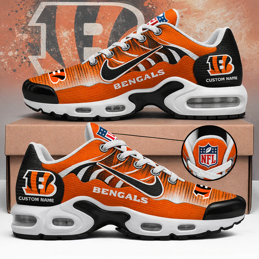 LIMITED EDITION - NEW CUSTOMIZED NFL16 CCB CINCINNATI BENGALS UNISEX AIR MAX PLUS SNEAKERS