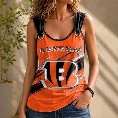 [SPECIAL OFFER] NEW CUSTOMIZED NFL16 CCB CINCINNATI BENGALS O-RING SHOULDER TANK TOP