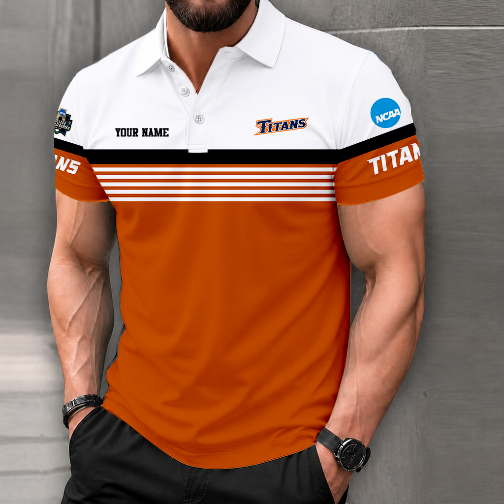 LIMITED EDITION - NEW CUSTOMIZED NCAA CWS16 CFT CAL STATE FULLERTON TITANS POLO SHIRT