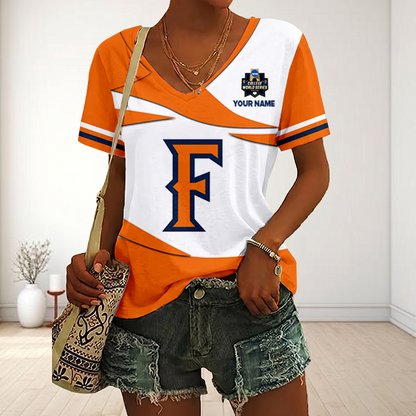 LIMITED DROP - NEW CUSTOMIZED | NCAA CWS16 CFT CS FULLERTON TITANS V-NECK FEMALE SHIRT