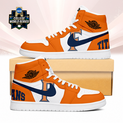 LIMITED EDITION - NEW CUSTOMIZED NCAA CWS16 CFT CAL STATE FULLERTON TITANS AIR JORDAN SNEAKERS