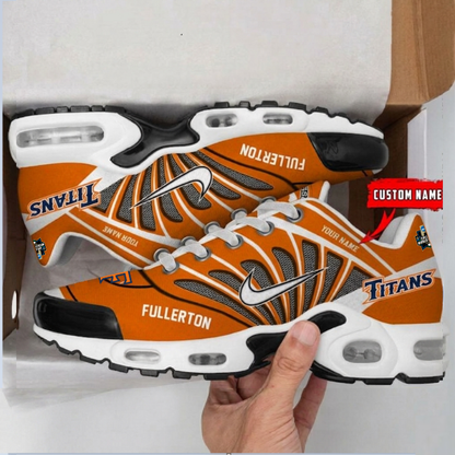 LIMITED EDITION - NEW CUSTOMIZED NCAA CWS16 CFT CAL STATE FULLERTON TITANS UNISEX AIR MAX PLUS SNEAKERS