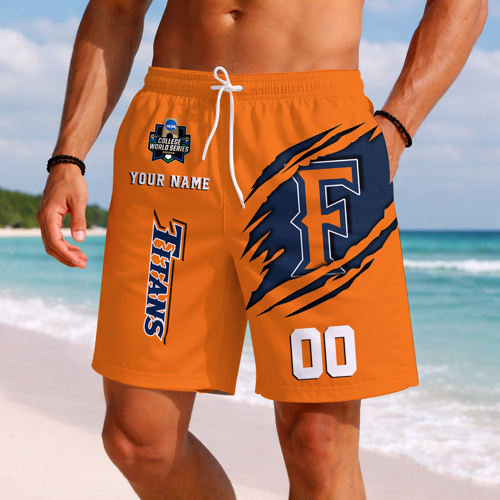 LIMITED EDITION - NEW CUSTOMIZED NCAA CWS16 CFT CAL STATE FULLERTON TITANS SHORT PANTS